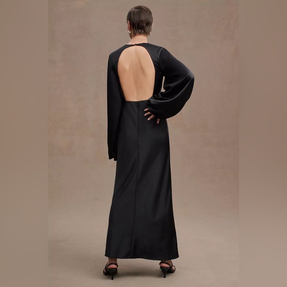 Significant Other Demi Backless Long-Sleeve Column Gown